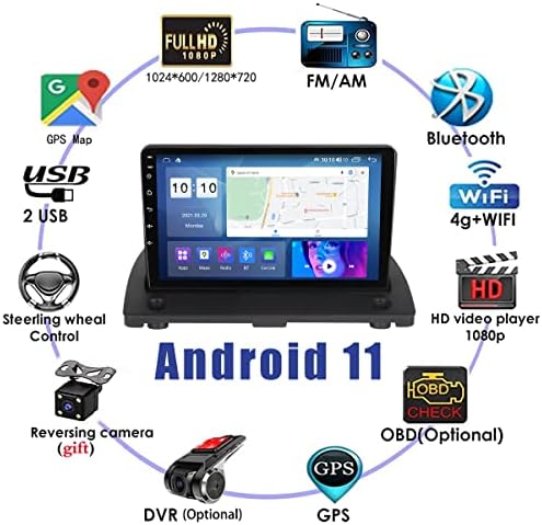 FBKPHSS Autoradio Android 10 2 Din Radio Navi za Volvoxc90 2002-2014 GPS navigacija 9 Glavna jedinica Auto multimedijalni