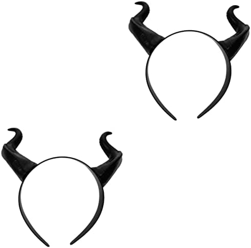 FRCOLOR traka za uši od 2 dekorativna obruča za kosu crni rogovi traka za glavu rogovi pokrivala za glavu