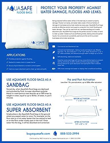 AquaSafe torbe za poplave, vodena upijajuća barijera od poplava i Super upijajuća podloga, 16