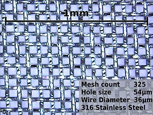 Woven Wire Mesh, 325 mesh-0.054 mm otvor blende-by Inoxia veličina reza: 15cm x 15cm