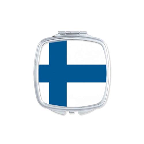 Finska Nacionalna Zastava Evropa Država Ogledalo Prijenosni Kompaktni Džepni Makeup Dvostrano Staklo