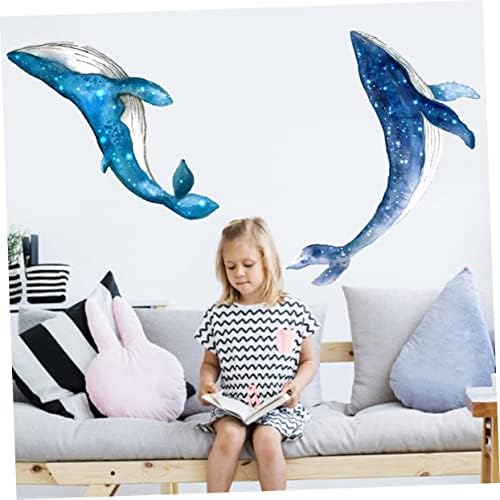 Besporble 4 setovi kitova zidne naljepnice ljubitelje PVC naljepnice Plava dječja soba