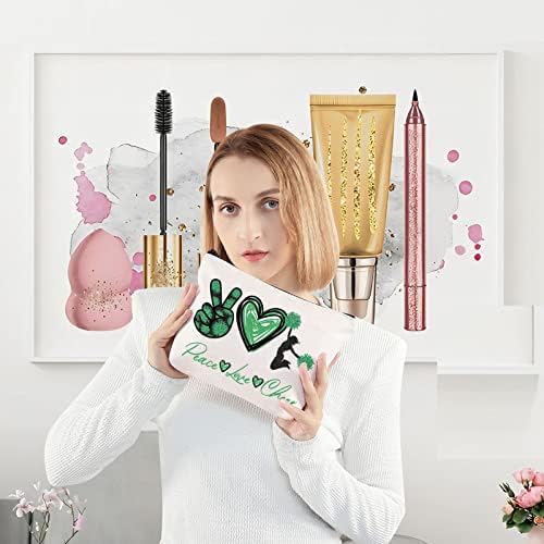 LEVLO navijačica kozmetička torba za šminkanje Cheerleading djevojke poklon mir ljubav Cheer Makeup Zipper