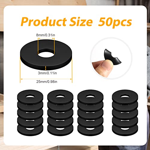 50pcs ravni komplet za perilice, stambene gume podloške gumene gumene gumene pranje gumene gume otporne