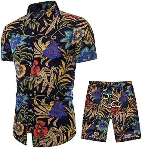 Muški modni ljetni kratke hlače Postavite casual havajska plaža Majica kratkih rukava set set labavog