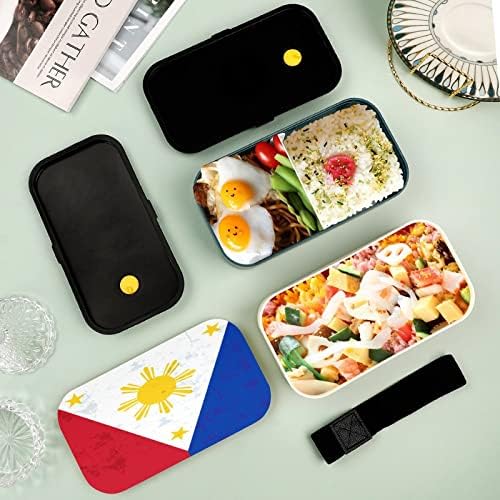 Retro Filipini zastava Bento ručak kutija bez curenja Bento kutija sa prehrambenim kontejneri sa 2 pretinca
