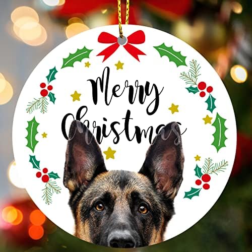 Njemački ovčar Ornament pokloni za žene 2021 vješanje božićnih ukrasa za pse Indoor Clearance Keepasake čarapa Stuffers djevojke Božić Tree Decor Weatonwo