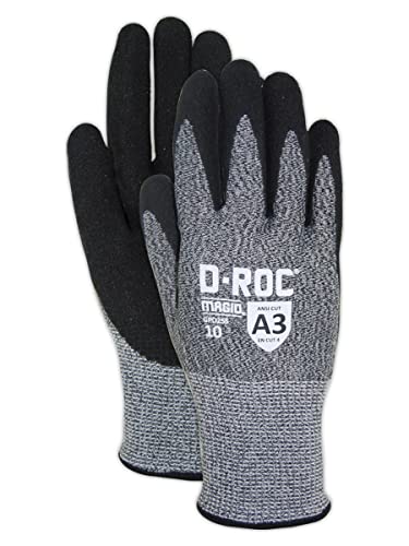 MAGID pjeskovite nitrilne presvučene ANSI A3 rukavice otporne na rez, 12 pari, Veličina 8/Srednja, siva
