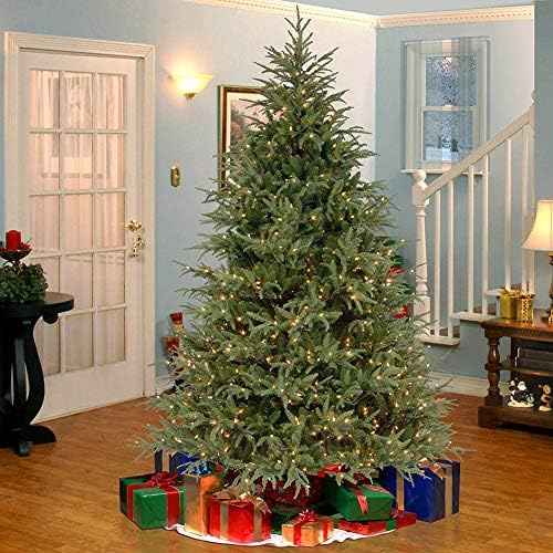 6,8ft lit veštačko božićno drvce, vrhunsko šarke smreke Xmas, W / 300 LED svjetla i metalni postolje,