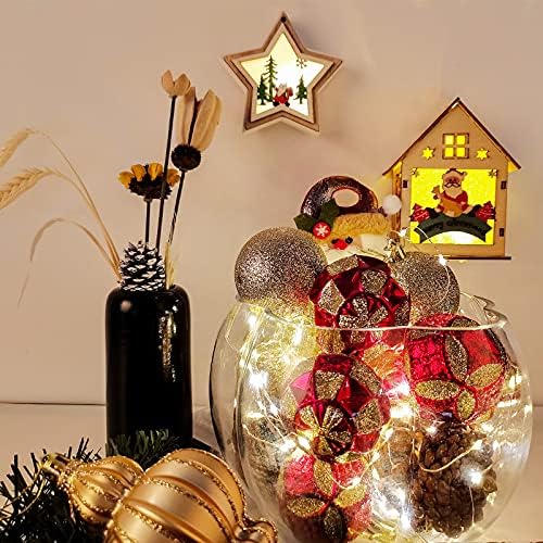 24pcs božićna kugla ukrasi, božićne ukrase drvca viseće kuglice, otporan na sitni treptajući božićni