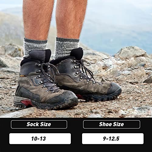 Caudblor 3 pakovanje muške čarape od merino vune, gusta pješačka čarapa za muškarce veličine 10-13, termalna zima nisko rezana čarapa za gležnjevu za vanjsku trčanje / lov / biciklizam / trekking / trekking / trekking / rad / trčanje / rad / trčanje / trekking