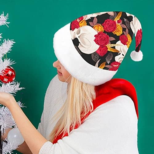 Lobanja i cvijeće pliš Božić šešir Naughty i lijepo Santa kape sa pliš obodom i Comfort Liner Božić ukras