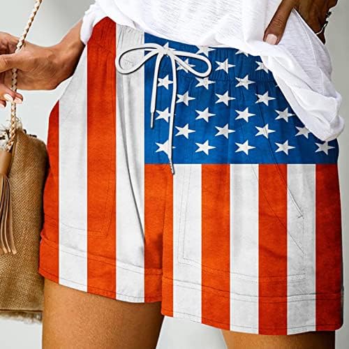 Žene Sportske kratke hlače Američka zastava Ispiši labave ležerne džepove Kamionska plaža Boyshort Patriotic Party Sweatpant