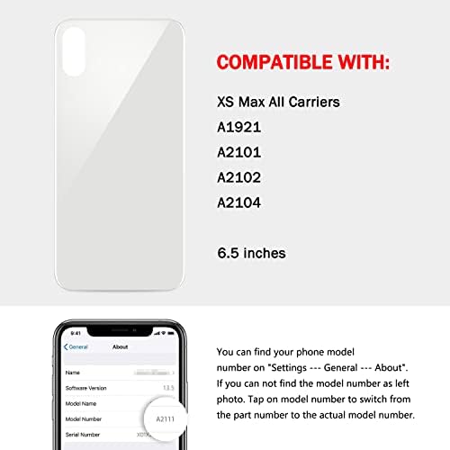 Zamjena staklenog poklopca Uoofide kompatibilan sa iPhone Xs Max 6.5-inčnim svim nosačima sa priručnikom