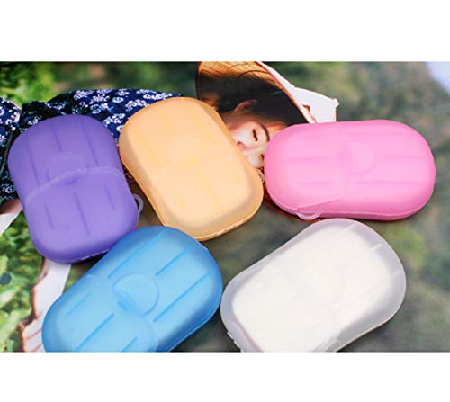 6 pakovanja filmski papirni sapun prijenosni jednokratni putni pranje ručni toalet za kupanje vanjski sapuni sa kutijom za odlaganje,nasumična boja