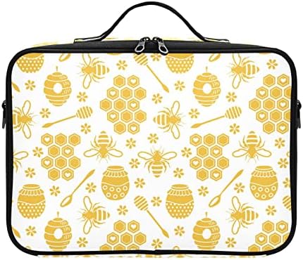 INNEWGOGO žuti pčele meda kozmetička torba za žene Travel Toalet torba sa ručkama na ramenu traku šminke patentne torbice Travel Kozmetički organizator za putovanja