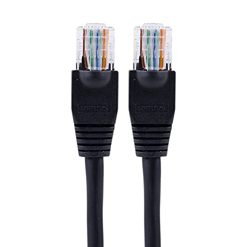 Philips Ethernet kabel 3 ft. CAT5E CAT5 RJ45, do 100Mbps, za usmjerivač, modem, crni, SWN7111A / 27