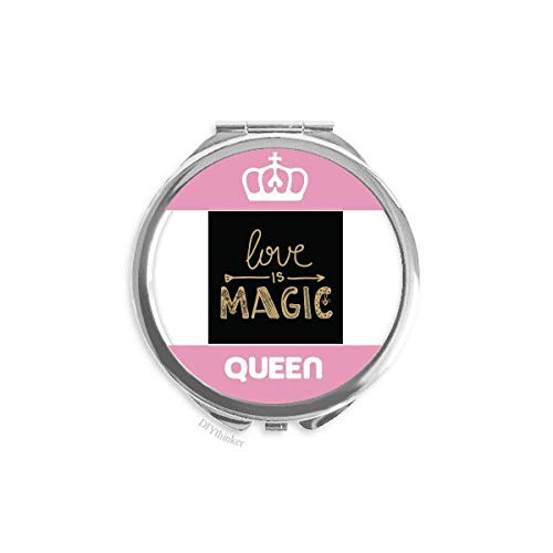 Ljubav je Magic Gold Quote Style Mini dvostrano prijenosno ogledalo za šminkanje Queen