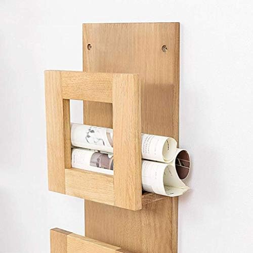 UxZDX Cujux Zidna polica - zidni viseći 3 nosač datoteka - Zidni časopis za drvo, 110x23cm