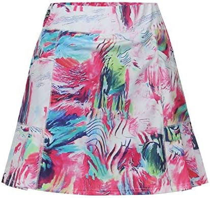 Uikmnh ženska suknja Sportska suknja bez rukava Casual ljetna kratka kravata-Dye Tank Fit & Flare dvostruki sloj džepna haljina visokog struka