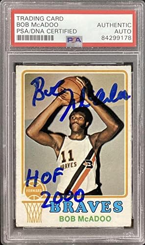 BOB MCADOOO potpisao je 1973. godine # 135 košarkaški rookie kartica Braves Hof AUTO PSA / DNK - košarkaške ploče Rookie kartice