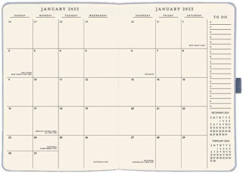 Grafički dizajnerski planeri - 18-mjesečni kalendar - prah plavi - Veganski kožni poslovni mjesečni planer