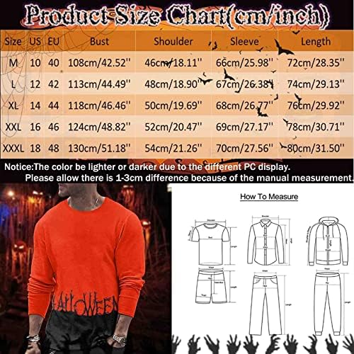 Halloween Muške 3D digitalni vrhovi muškarci Halloween bundeve print majica Bluza dugih rukava