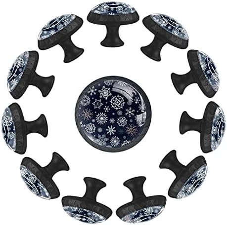 12 komada pahuljica zimska plava staklena dugmad za Komode, 1,37 x 1,10 u okruglom kuhinjskom ormariću za dječiju