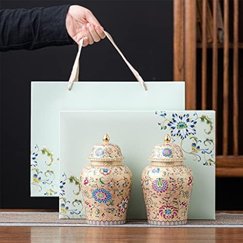 Robmet Dekorativni đumbir za kućni dekor, mali keramički vazni zlatni naglasak, kineski porculansko