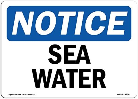 Napomena OSHA - morska voda | Decal vinyl etikete | Zaštitite svoje poslovanje, gradilište, skladište i trgovina | Napravljeno u sad