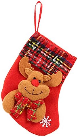 Mused Fashion Božićni čarape poklon torba Božićna stabla ukras, zlatni i crveni ukrasi za božićne