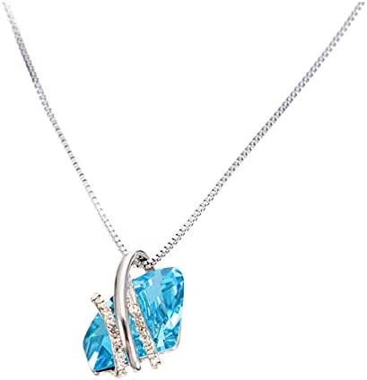 HAPPERYAMI pokloni Nakit ogrlice Kristalno plava ogrlica od rinestone draguljarskih ogrlica Podesivi Lucky