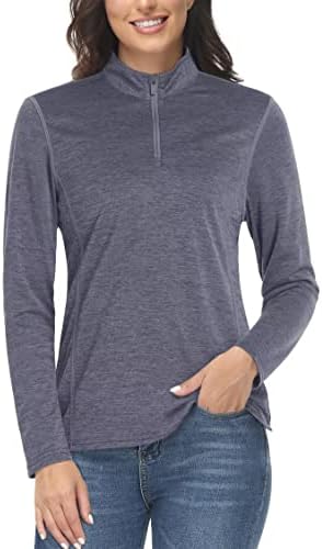 Magcomsen ženske majice s dugim rukavima 1/4 Zip pulover UPF 50+ UV zaštita od sunca Brzo suho vježbanje pješačke