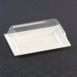 10 7,5 x 5,5 bijela desertna ploča sa poklopcem plastičnim posudama sa poklopcima koji poslužuju posude sa