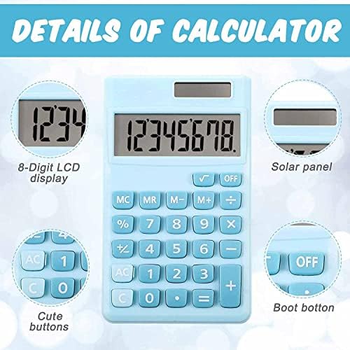 Hinikia slatka osnovna kalkulator, mini dvostruki elektroenergetski kalkulator kalkulatora sa 8-znamenkasti LCD