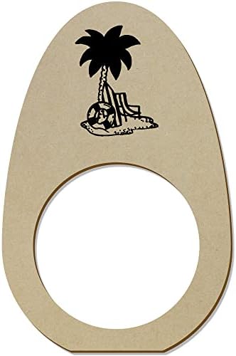 Azeeda 5 X 'Palm Tree & Plaže' Drveni prstenovi / držači za salvete