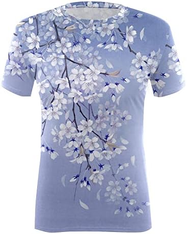 Ženski dnevni proljetni mačji ispis o vrat rezervoar za kratke rukave majica kratkih rukava Ležerne majica