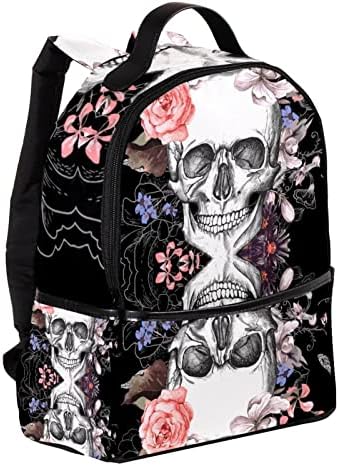 VBFOFBV ruksak za žene Dnevni tapak za laptop ruksak Travel Casual torba, lubanja ruža Vintage Art mod rock
