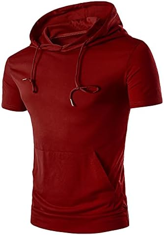 XXBR majice sa kapuljačom za mens, Sportske casual dukseve s kratkim rukavima Slim Fit Atletic Workout
