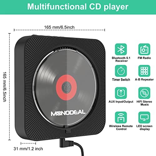 Prenosivi CD plejer sa Bluetooth-om, Monodeal zidni Bluetooth CD plejer sa ugrađenim dvostrukim