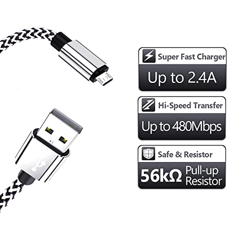 Micro USB Android kabel, Ksun.y Brzi kabl za punjenje Micro USB 2.0 konektorska pletenica Kompatibilna sa Samsung