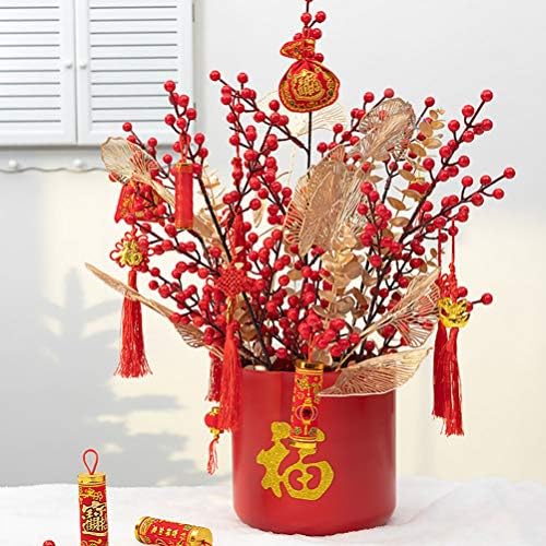 KESYOO 2pcs crvena novogodišnja cvijeća vaza kineski FU karakter cvijet Plerter proljetni festival 2021