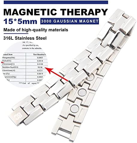 38 Nehrđajućeg čelika narukvica za crne magnete za mens Balance Health za bolove u zglobovima