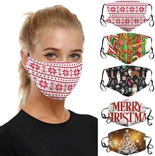 PENATE Adults perive Božić šarene pahulje Prints Facemask-Filter se može postaviti-brod iz SAD-a.