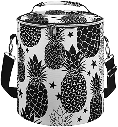 Balck and White ananas dvostruka hladnjača izolovana nepropusna torba prenosiva torba za hlađenje