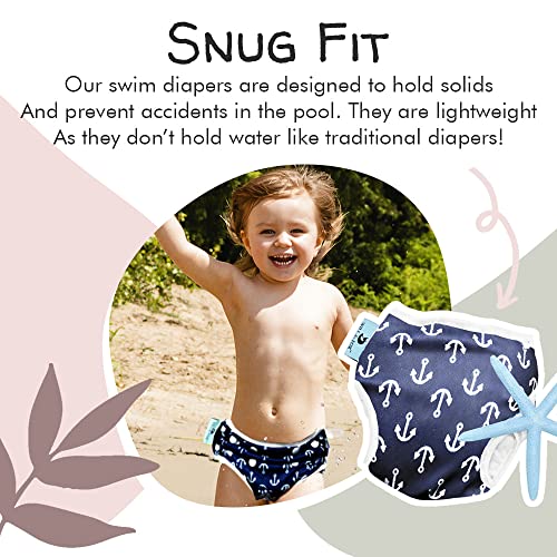 Will & Fox za višekratnu plivanje pelena i mokre torbe za bebe, novorođenčad i dječje djevojke - podesive djevojčice
