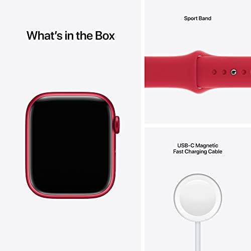 Apple Watch serija 7 [GPS 45mm] Smart Watch W / Crvena aluminijska futrola sa crvenim sportskim