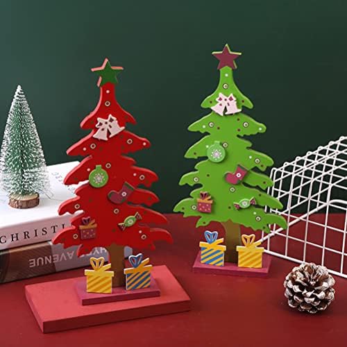 Tendycoco drvena božićna stablo Desktop Xmas Tree Ornament Božićni ležajKop ukras
