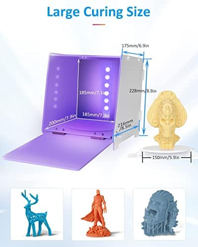 GEEETECH UV stvrdnjava kutija za LCD / DLP / SLA 3D rezin model, DIY 405nm UV stvrdnjavanje sa okretnim