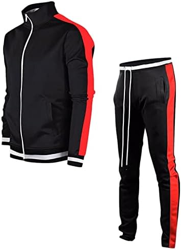 Boja blok trenerke za muškarce 2 komada odijelo dugih rukava pune zip jakne Jogging hlače Sportski